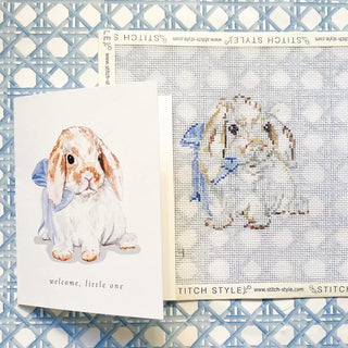 Emily Quigley: Bunny with Blue Bow Canvas