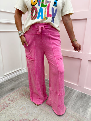 The Stevie Washed Pant - Barbie Pink