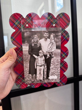 Plaid Holiday Frame: Family