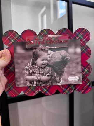 Plaid Holiday Frame: Our First Christmas