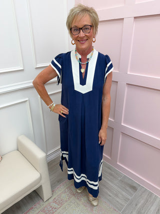 Coastal Catch Dress - Navy