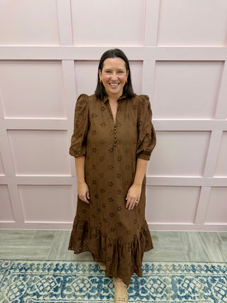 Dannielle Midi Dress - Brown