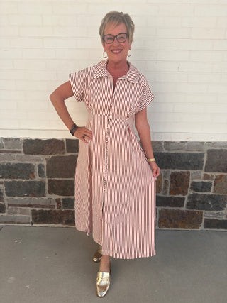 Ember Pleat Midi Dress