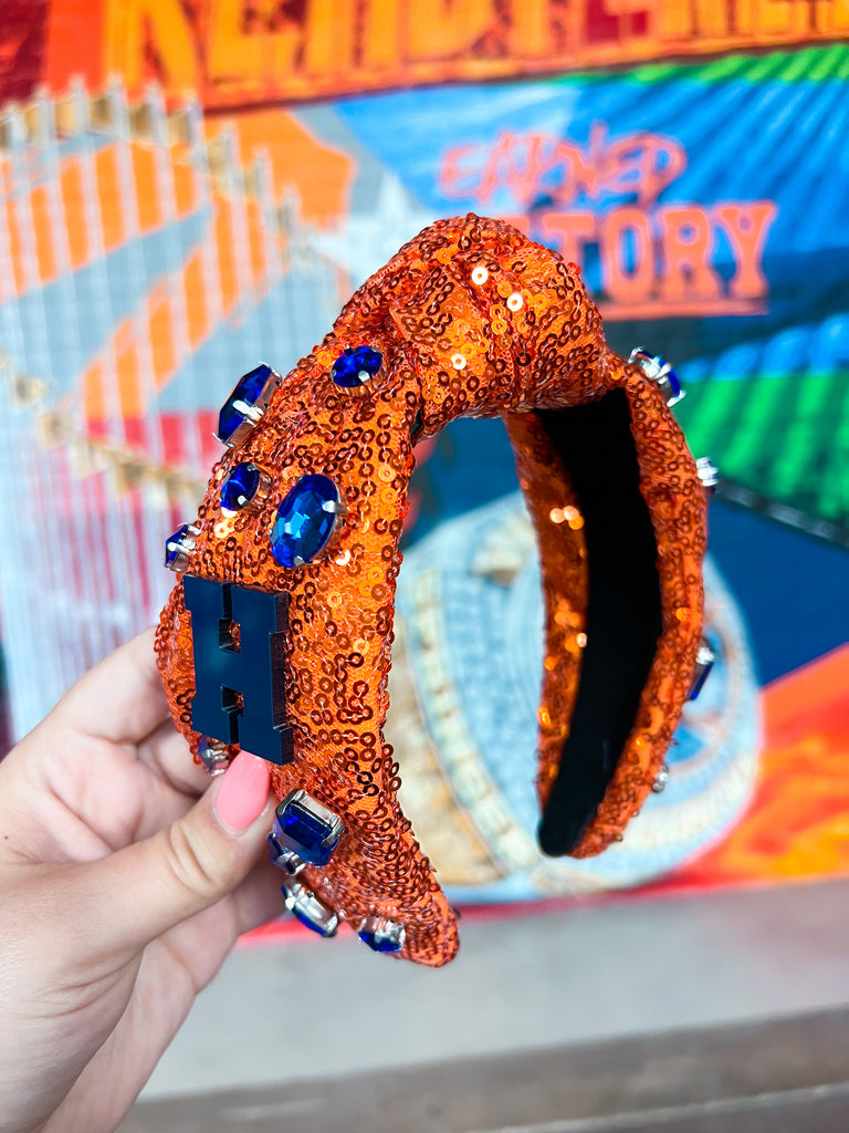 Cora’s den Astros Sequin Headbands Orange