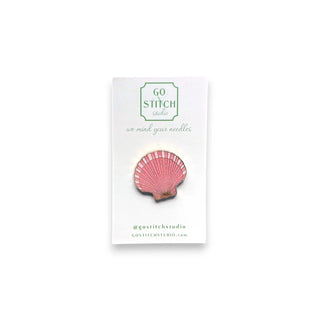 Pink Glitter Scallop Shell Needle Minder