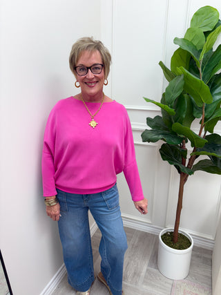 Cloud Nine Dolman Top - Fuchsia