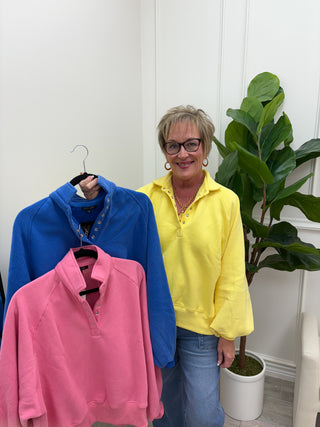 Piper Half Snap Pullover - Pink