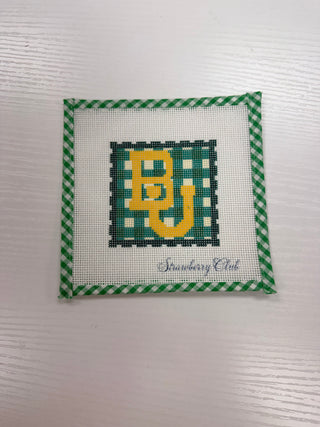 Baylor stamp bag tag needlepoint canvas