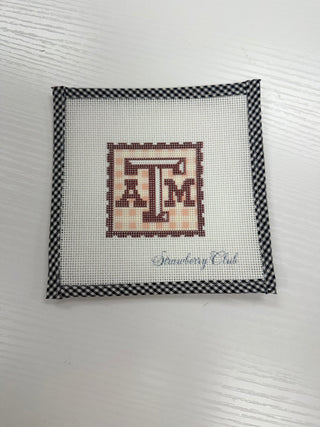 A&M Gingham Stamp Bag Charm Canvas