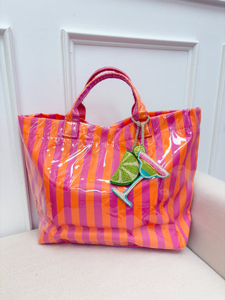 Sunset Stripe Clear Tote