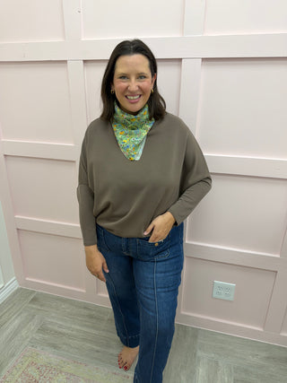 Cloud Nine Dolman Top - Moss