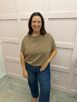 All Day Scuba Top - Dark Taupe