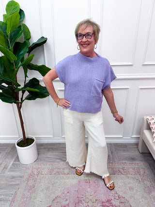 Porch Sitting Sweater - Lavender