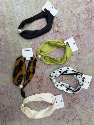 Pearl Silk Scaf Necklaces
