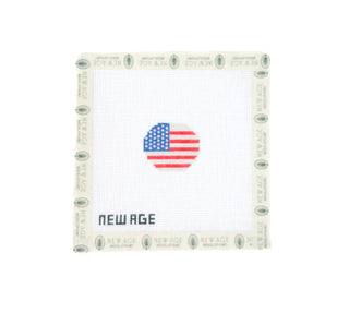 Mini Circle American Flag Needlepoint Canvas
