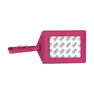 Leather Luggage Tag - Hot Pink