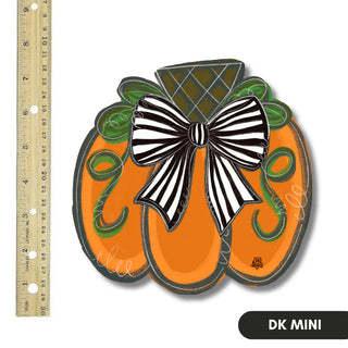 Dk Designs: Black And White Bow Pumpkin Mini