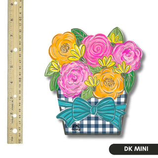 Dk Designs: Gingham Flower Jar Mini