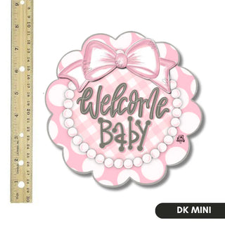 Dk Designs: Pink Scallop Welcome Baby Mini