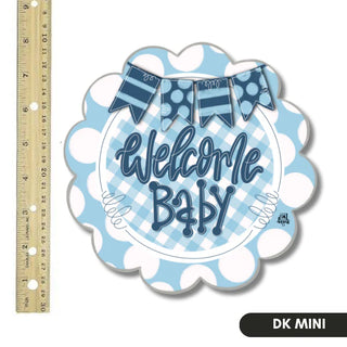 Dk Designs: Blue Scallop Welcome Baby Mini