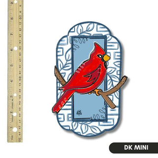Dk Designs: Blue and White Cardinal Mini