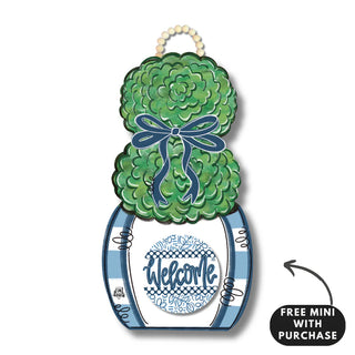 Dk Designs: Blue and White Topiary Hanger With Mini