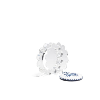 Scallop Acrylic Frame - 4 Inch Circle - Clear