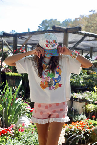 Chicken Collage Crop Tee