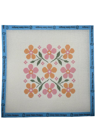 Pink & Peach Floral Motif Canvas