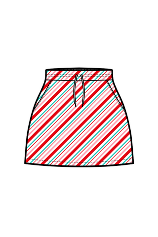 PREORDER- Candy Cane Stripes Skort
