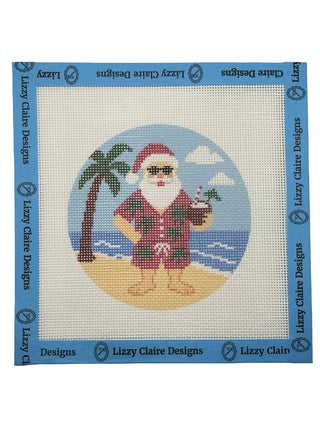 Santa At The Beach Canvas
