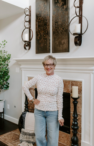 Samantha Floral Fitted Top