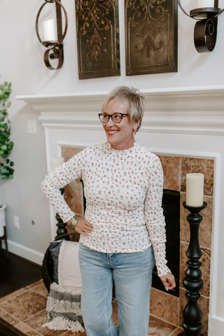 Samantha Floral Fitted Top