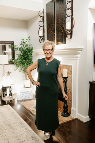 Simple Things Midi Dress - Forest Green