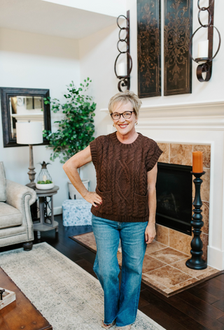 Golden Hour Knit Vest -Chocolate