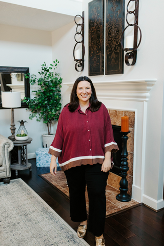 Abigail Merlot Trim Top