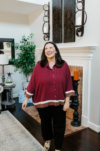Abigail Merlot Trim Top