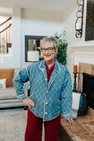 Wildflower Quilted Denim Jacket