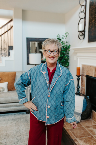 Wildflower Quilted Denim Jacket