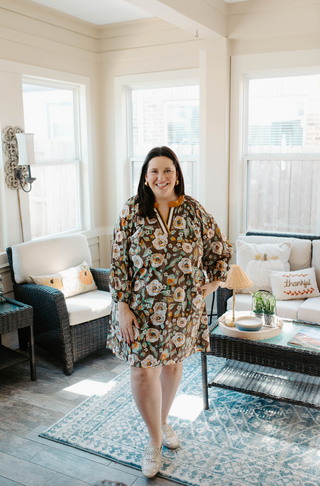 Retro Bloom Camellia Dress