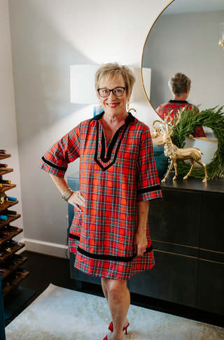 The Noel Plaid Dress - Red