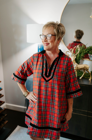 The Noel Plaid Dress - Red