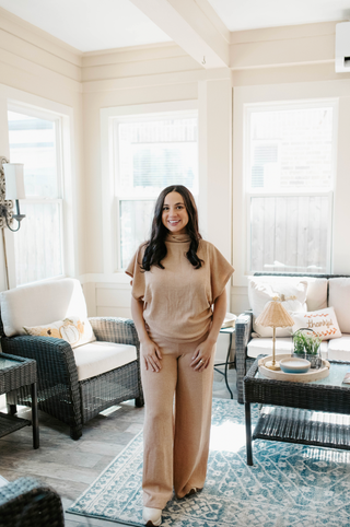 Mock Neck Set - Beige