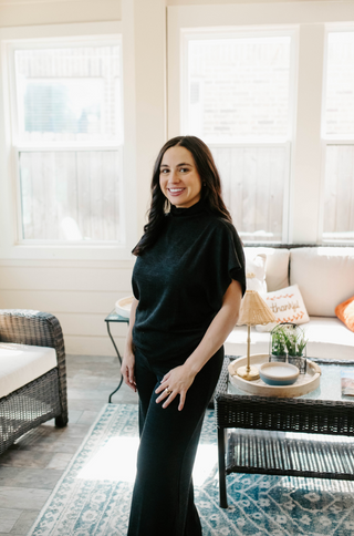 Mock Neck Set - Black