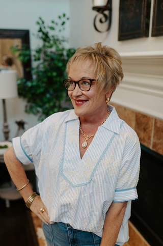 Heirloom Stripe Top - Blue