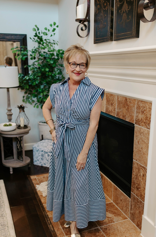 Elin Stripe Bow Dress