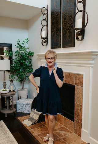 Sunset Stroll Dress - Navy