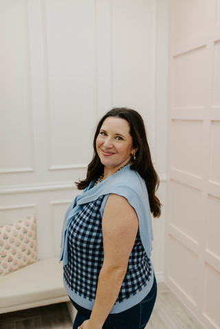 Fairview Checkered Top - Blue