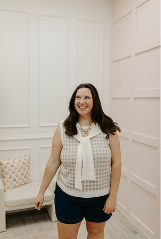 Fairview Checkered Top - Oatmeal