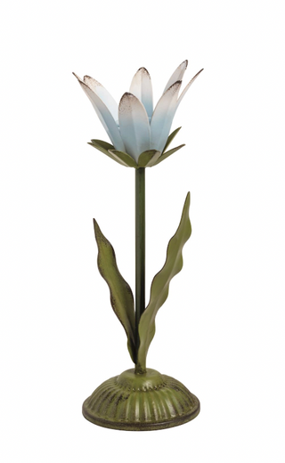 Metal Flower Candlestick Holder - Large